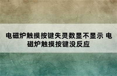 电磁炉触摸按键失灵数显不显示 电磁炉触摸按键没反应